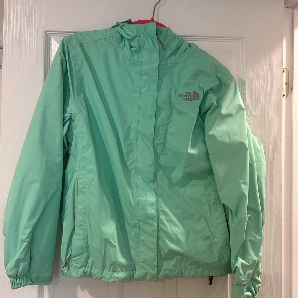 The North Face Mint Green Rain Jacket - M